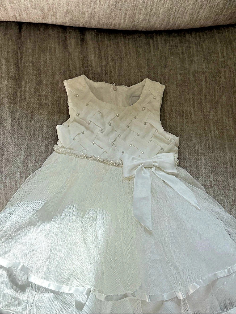 Girls White Formal Party Dress Like New